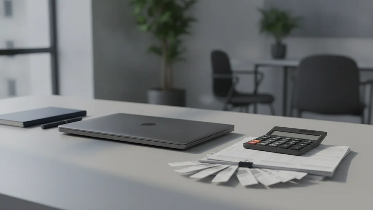 Business payment setup with secure banking tools and organized financial records