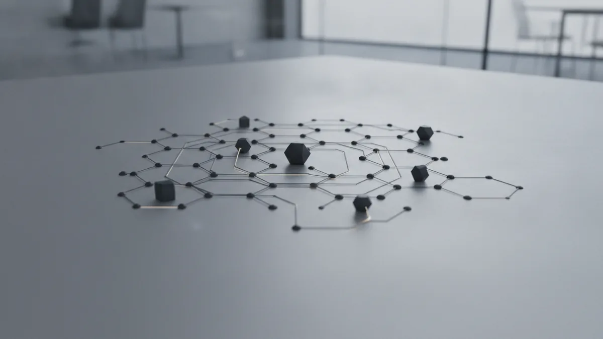 Abstract secure network concept representing fintech processing