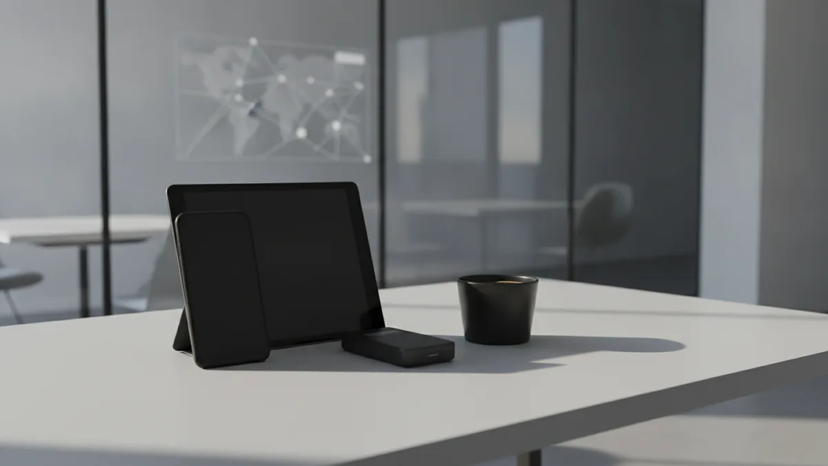 Multiple devices on a desk representing fintech payment options