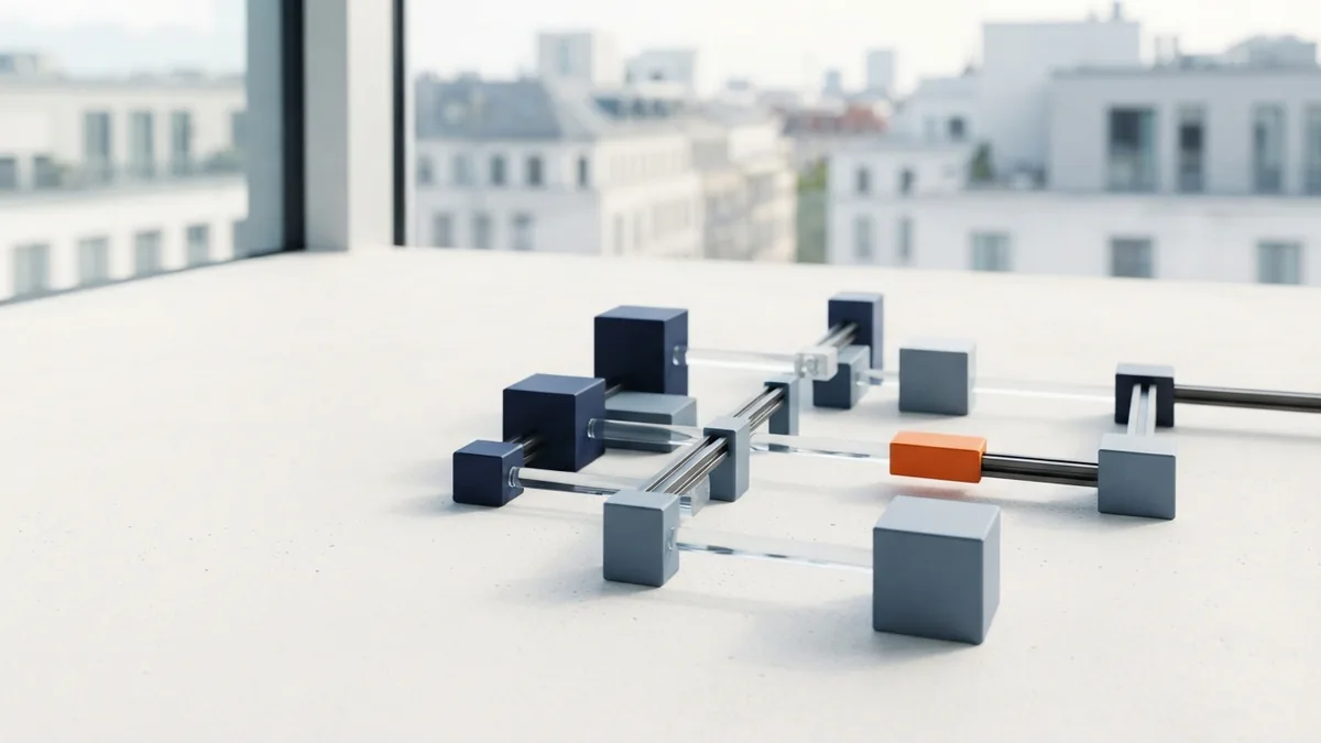 Connected payment system components arranged as blank modular blocks
