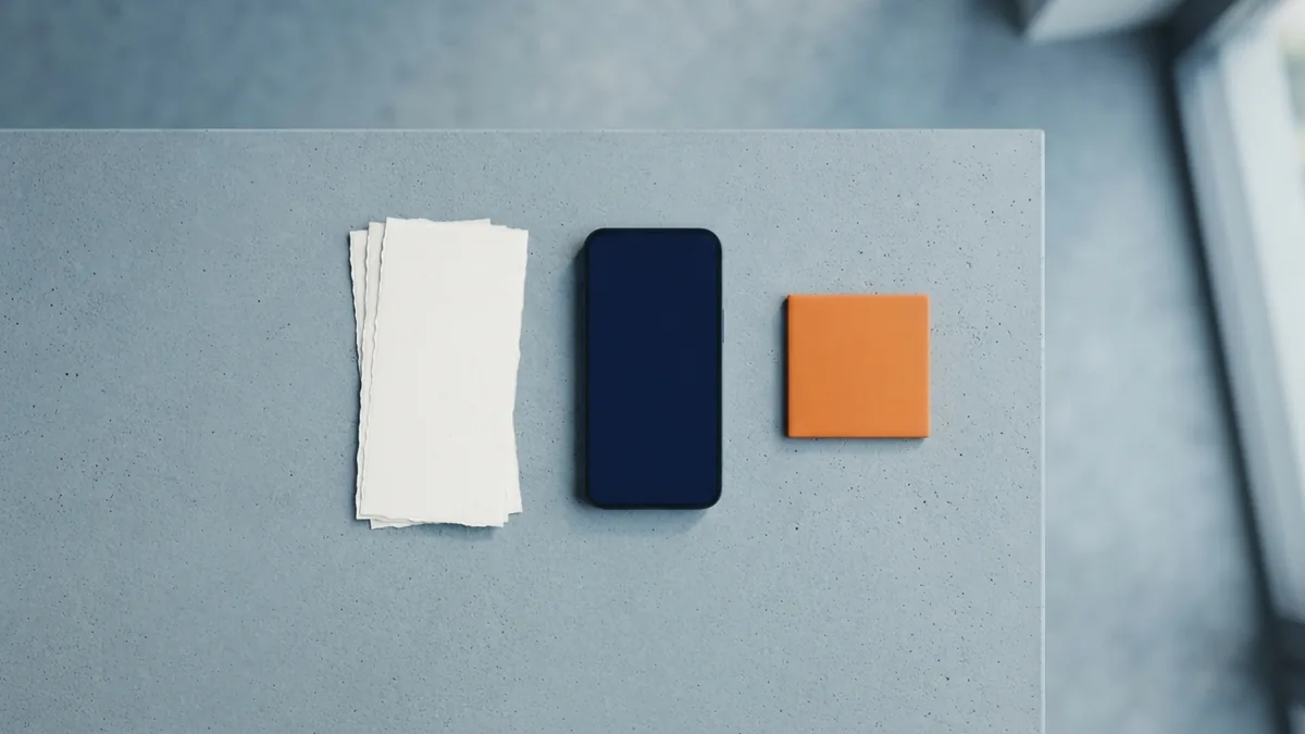 Blank voucher and phone arranged as abstract examples of local online payment choices