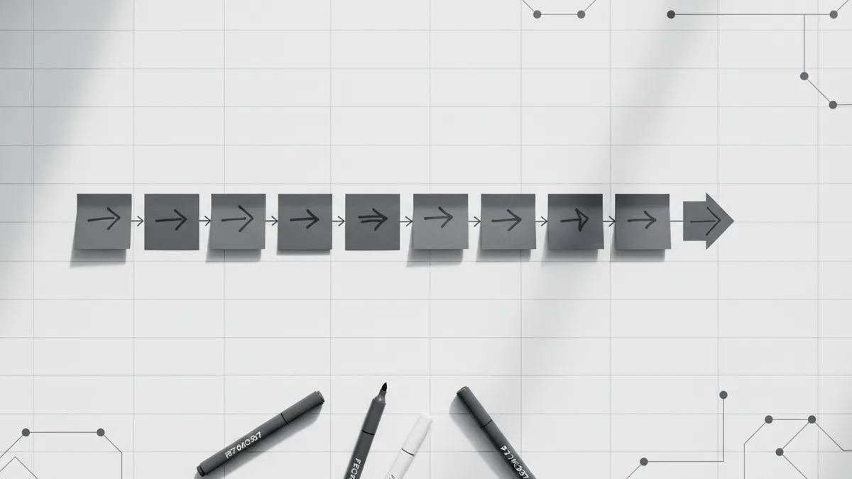 Plan steps, then launch Top-down step plan layout for launching a merchant services company