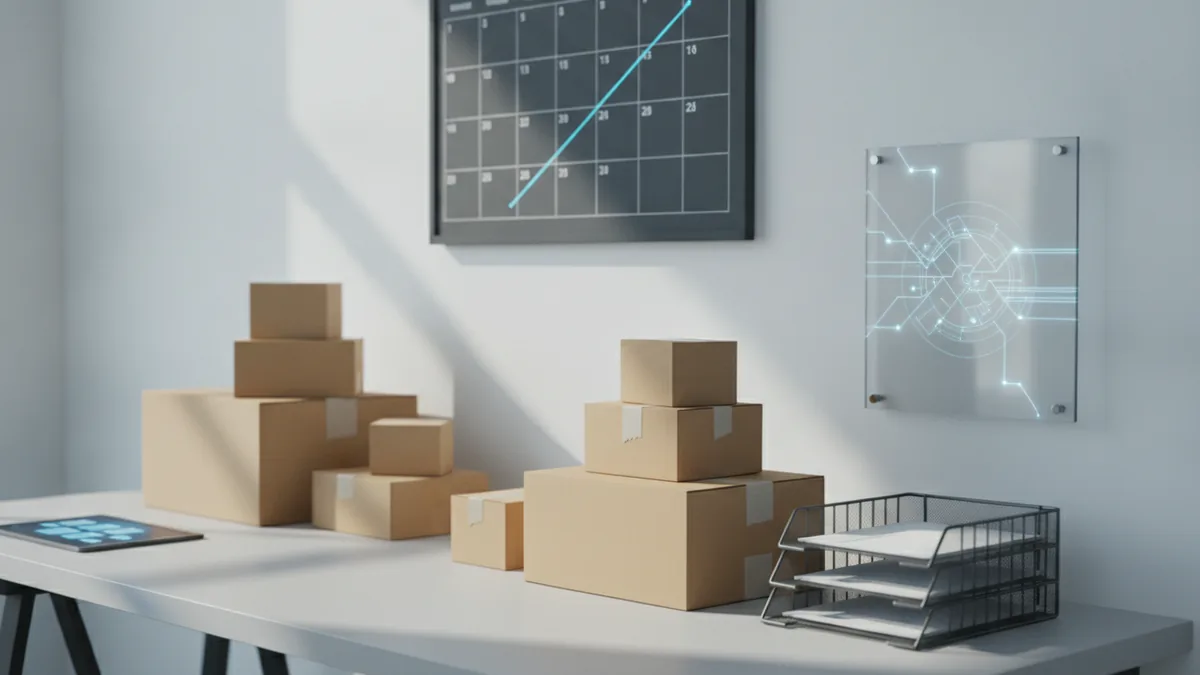 Operations setup with shipping supplies showing steady cash flow support
