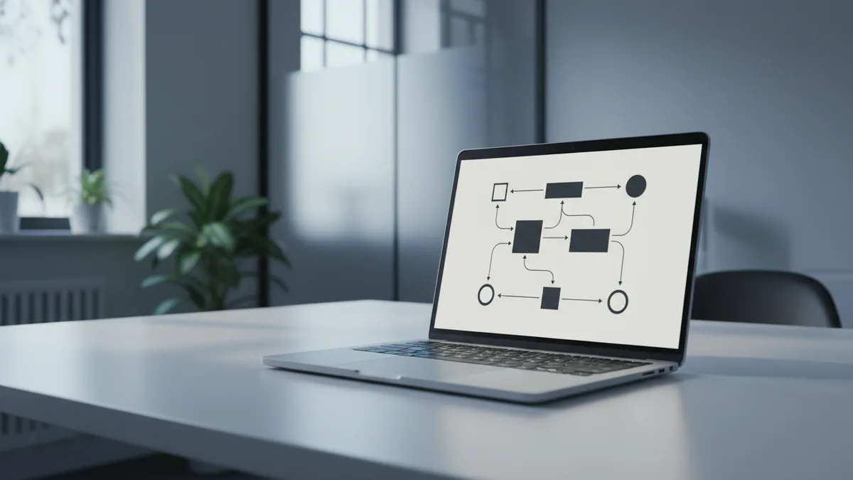 Secure access through APIs Laptop scene symbolizing secure data sharing using APIs