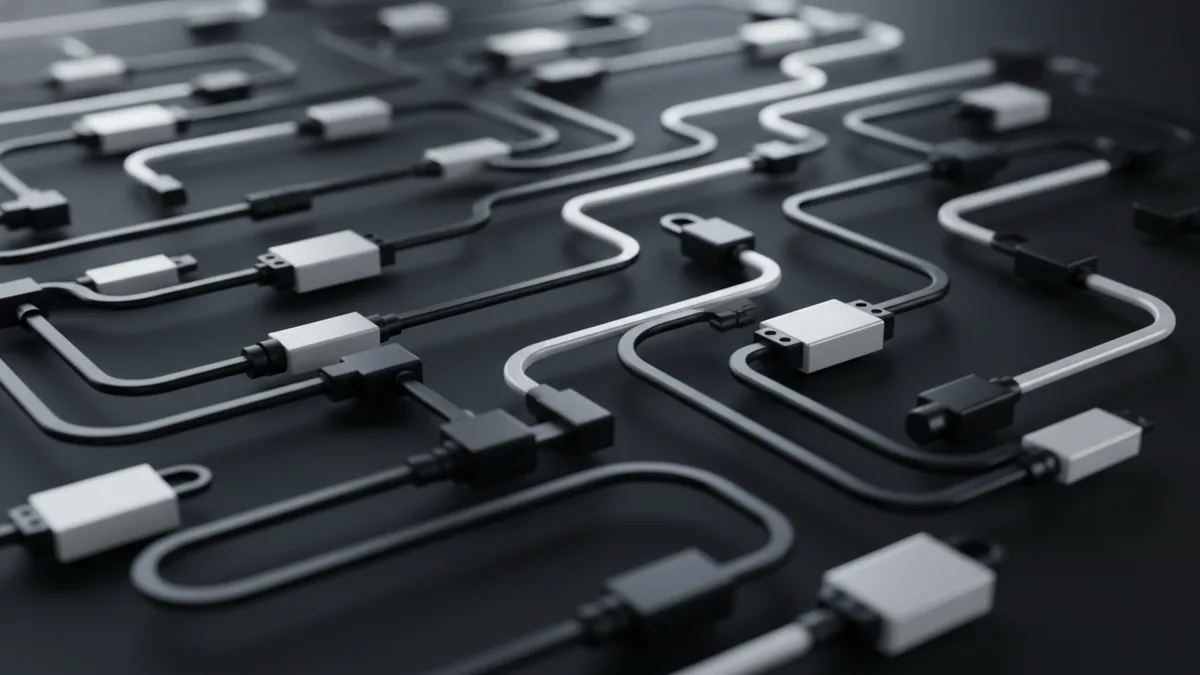 APIs and secure data links Secure connectivity hardware representing APIs and protected data sharing