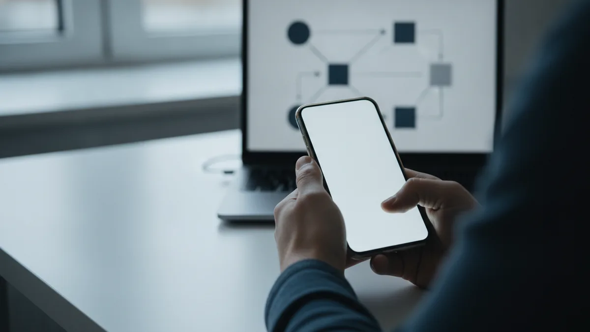 Hands using a phone for consent-based banking data access