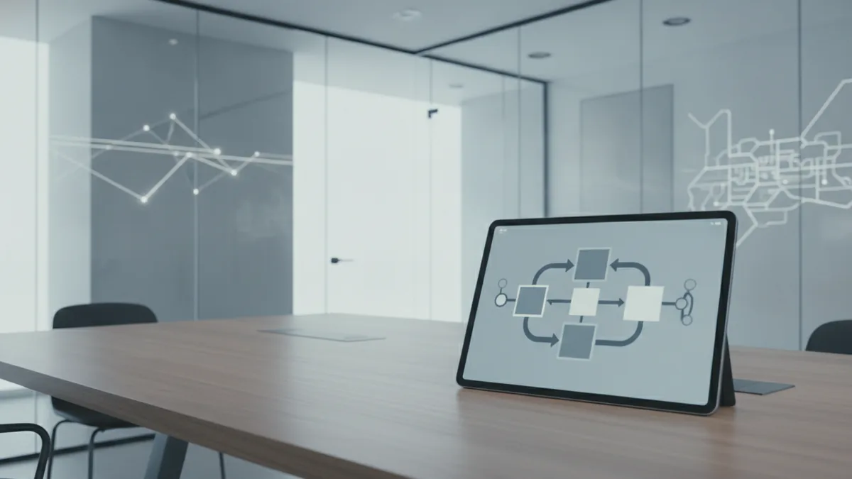 Clean illustration style scene representing ACH as an electronic clearing network