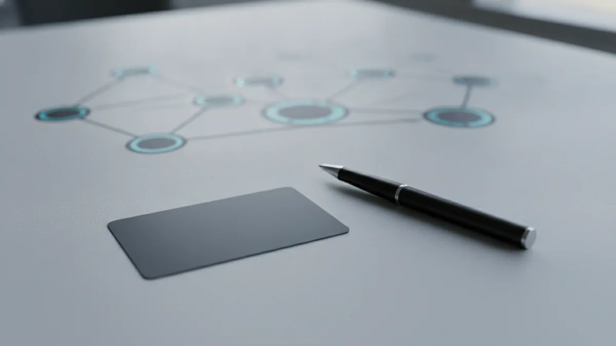 Close-up of payment card and pen representing payment routing