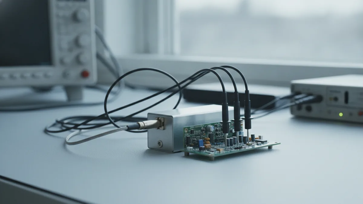 Lab setup showing measurements used to investigate EMI issues